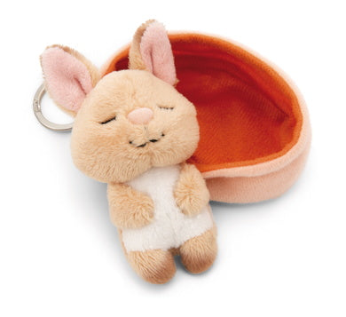 Schlüsselanhänger Plüsch Sleeping Pets Hase Beige Weiss