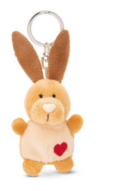 Mini Schlüsselanhänger Plüsch Hase mit Herz