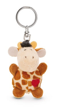 Mini Schlüsselanhänger Plüsch Giraffe mit Herz