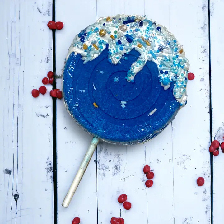 Badekugel handgemacht Lollipop Blau