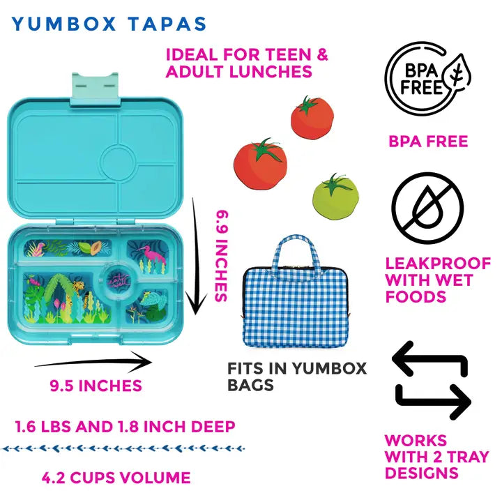 Znünibox Yumbox Tapas 5 Antibes Blue Jungle