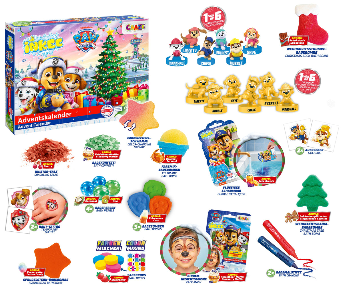 CRAZE Adventskalender mit Badeartikel Paw Patrol
