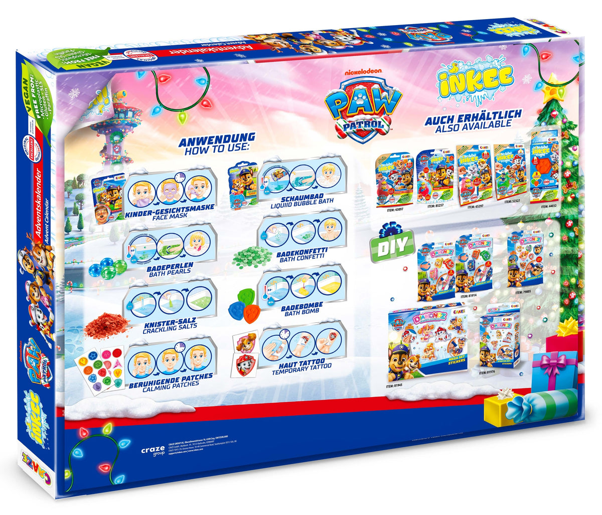 CRAZE Adventskalender mit Badeartikel Paw Patrol