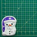 Badekugel handgemacht Weihnachten Schneemann Violett