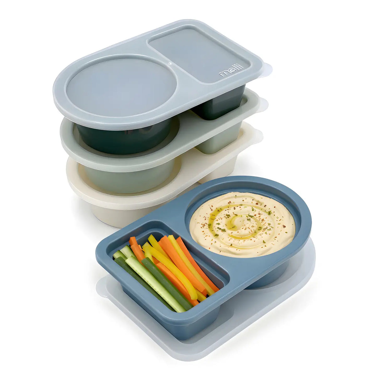 Snackbehälter 4er Set Schieferblau