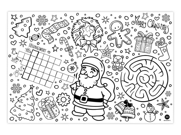 12 Tischsets zum ausmalen - Weihnachten
