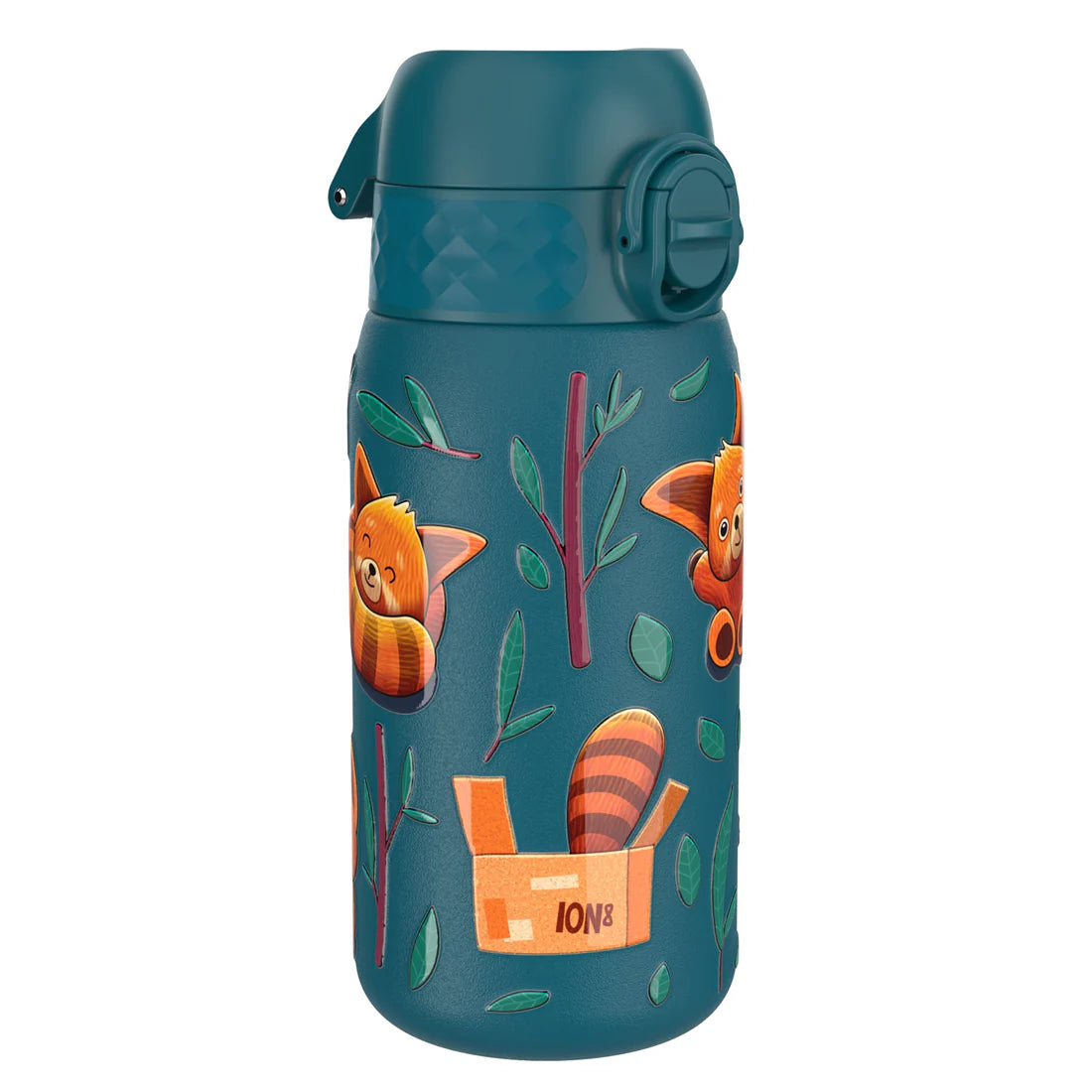 Kinder Edelstahl Trinkflasche Ion8 400ml Roter Panda