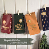 Adventskalender Tüten Gold bedruckt