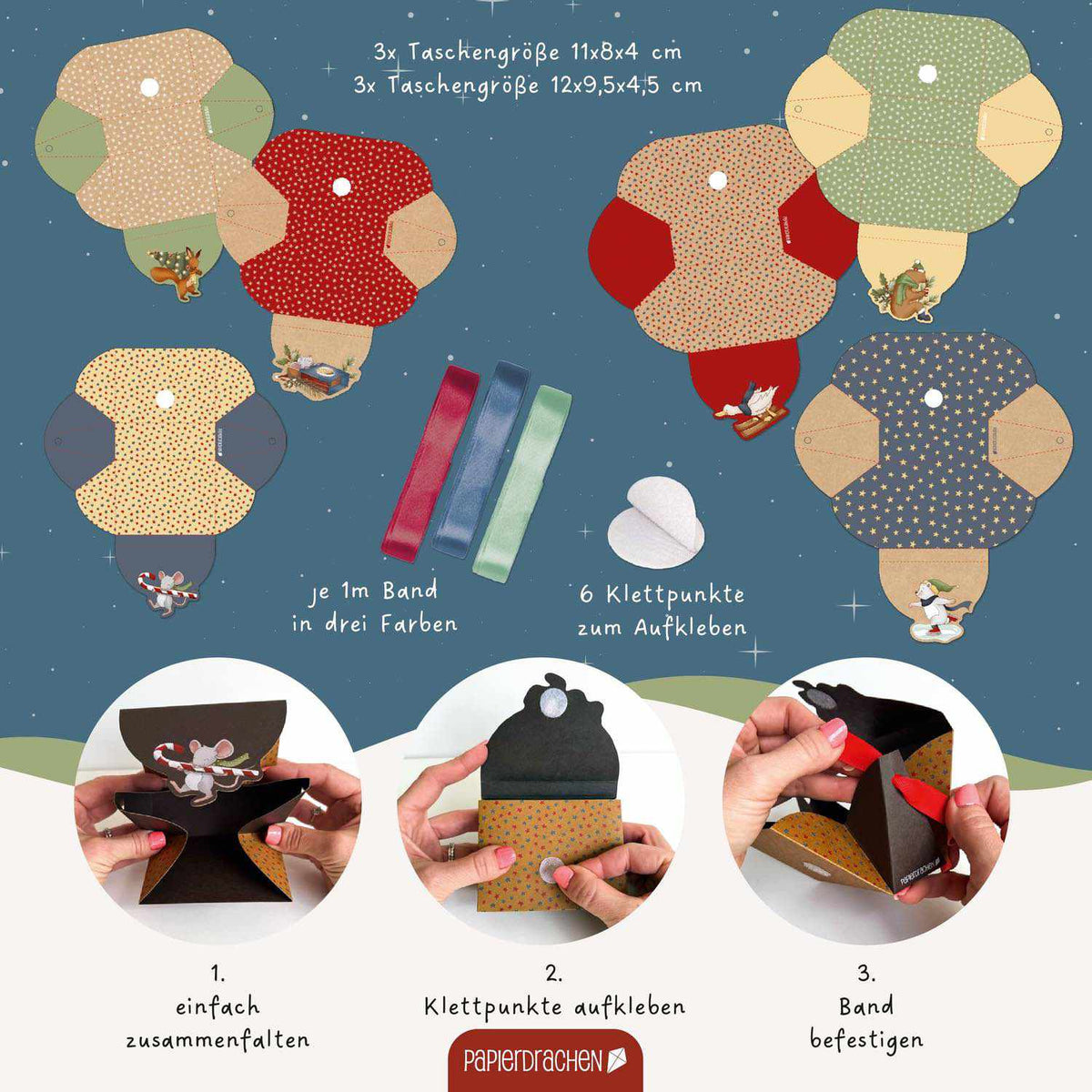Adventskalender Handtaschen Wintertiere
