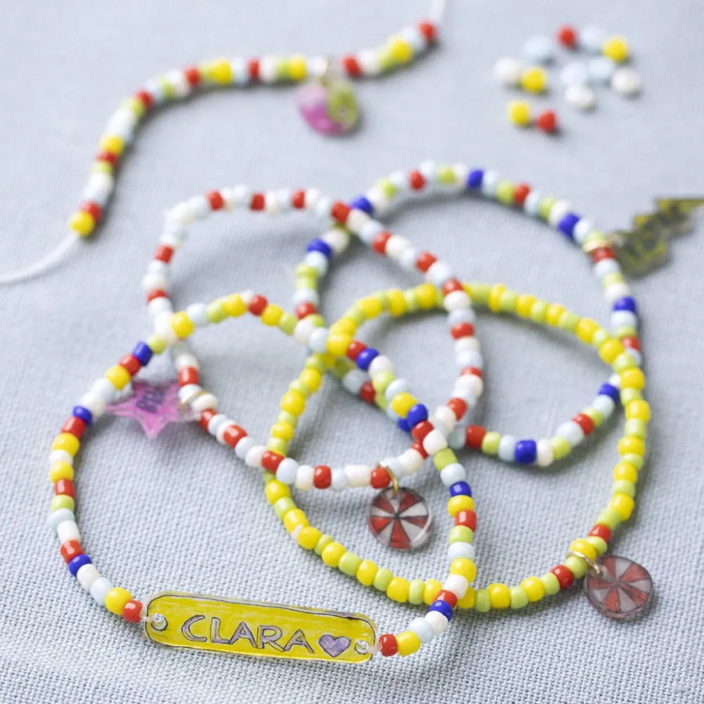 Bastelset Kinder Schmuck Mini Namensplaketten