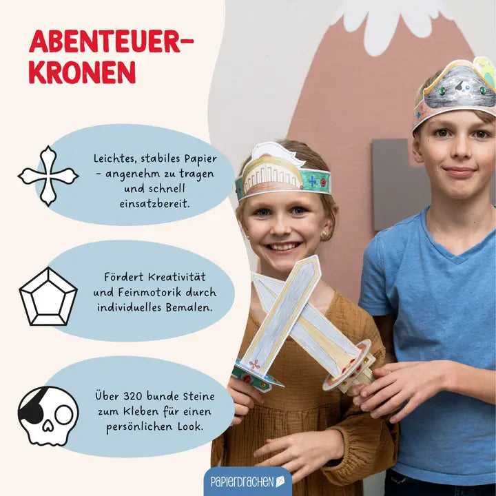 Bastelset Papierkronen Abenteuerhelden