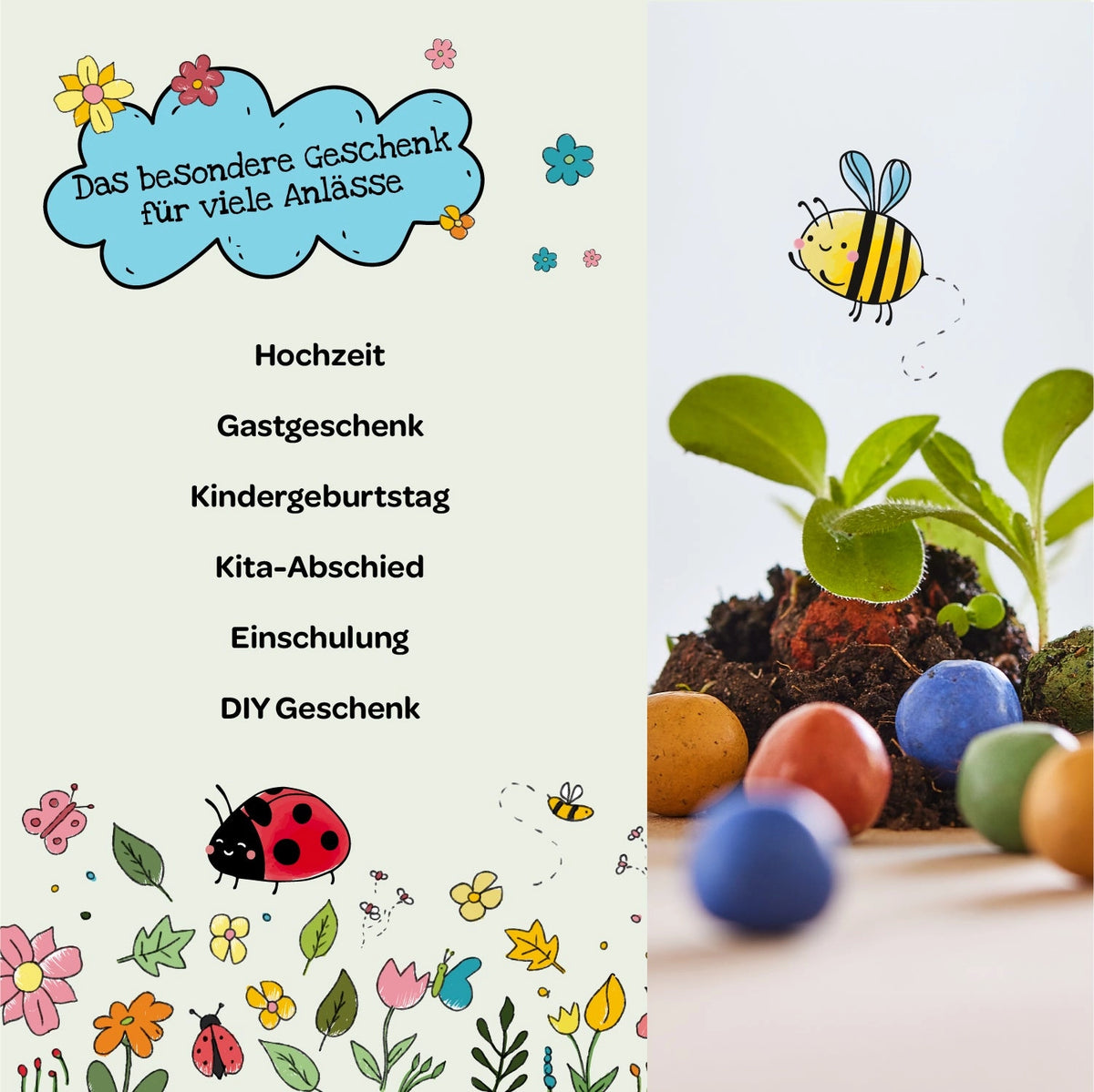 Blumenmurmel Bee Happy