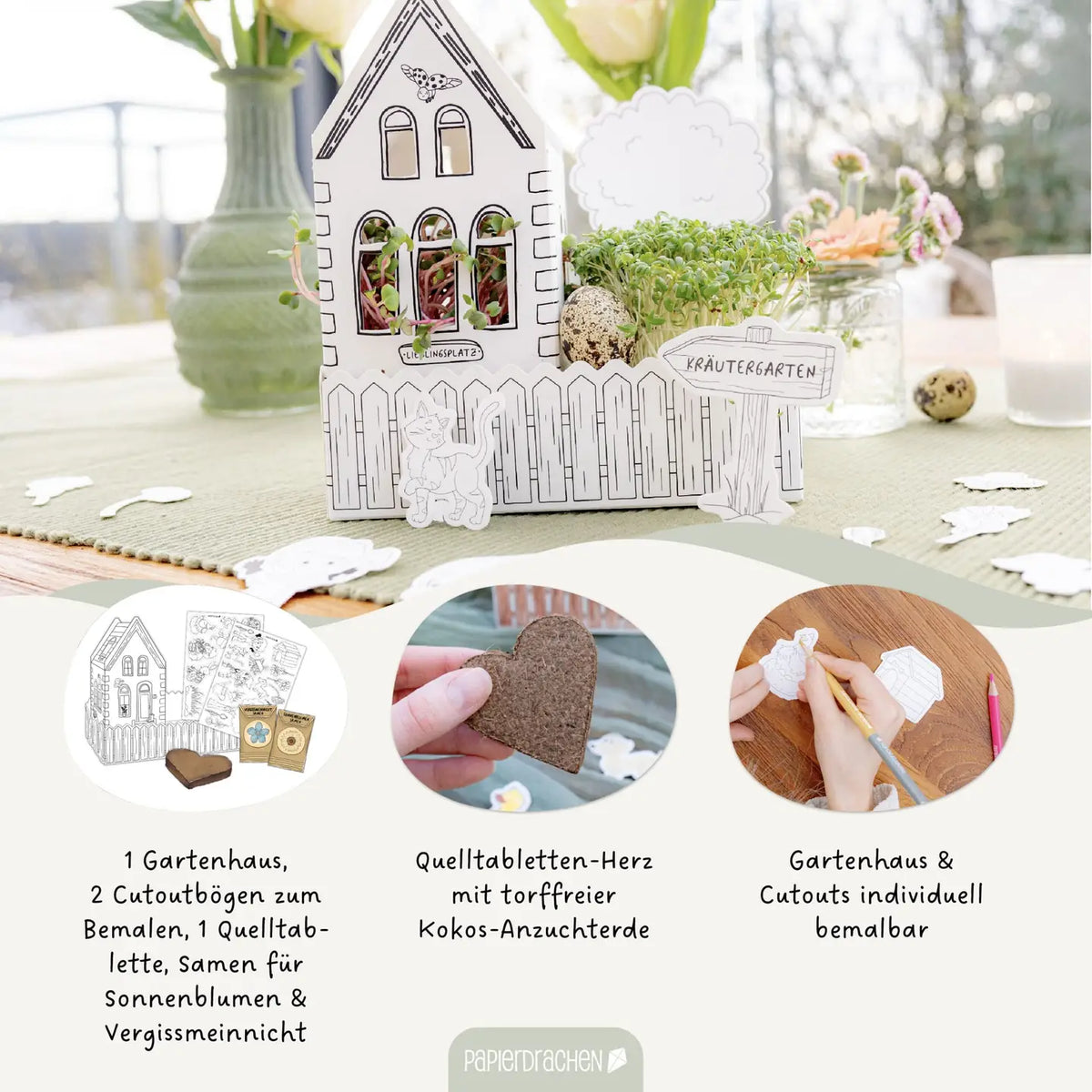 Bastelset Anzuchtset Frühlingsgarten zum bemalen