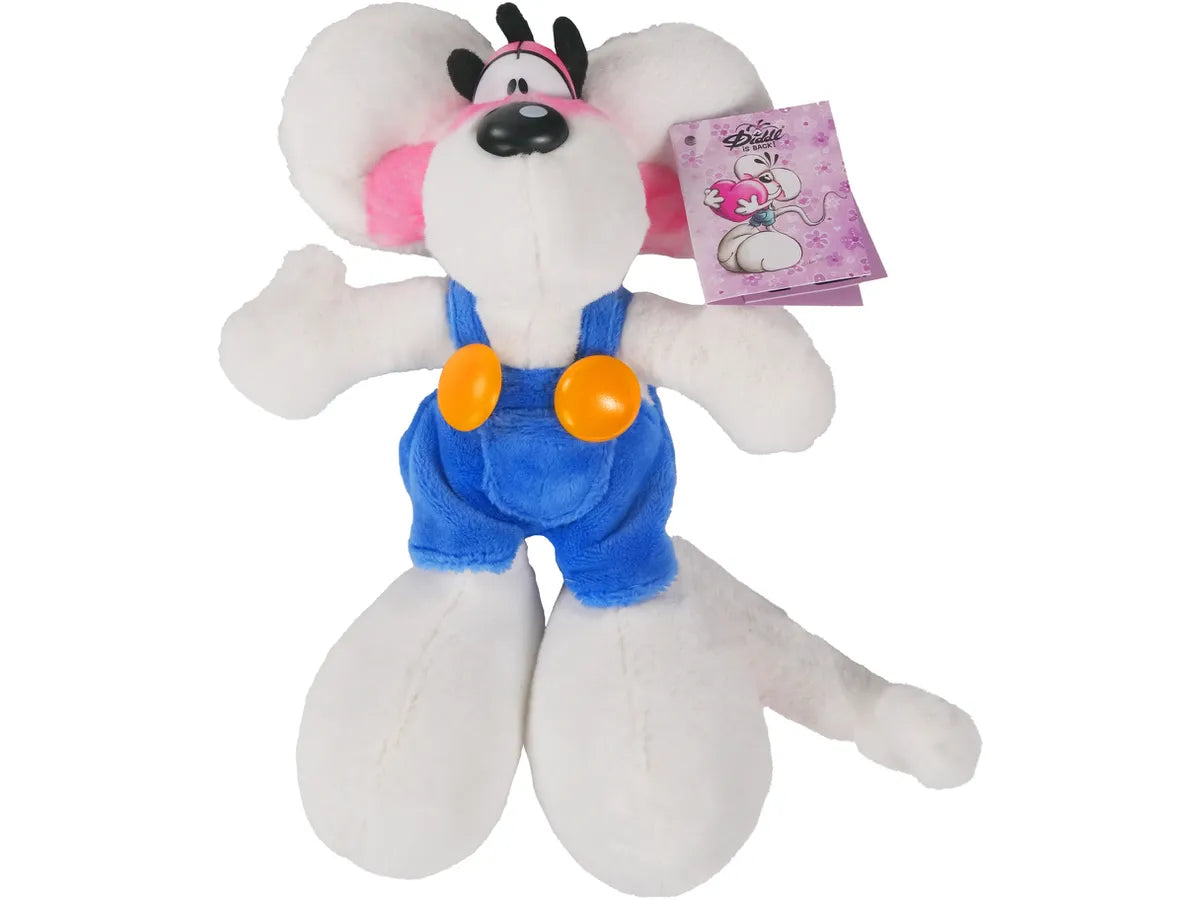 Diddl Plüschmaus Kuscheltier 20cm mit Latzhose Blau