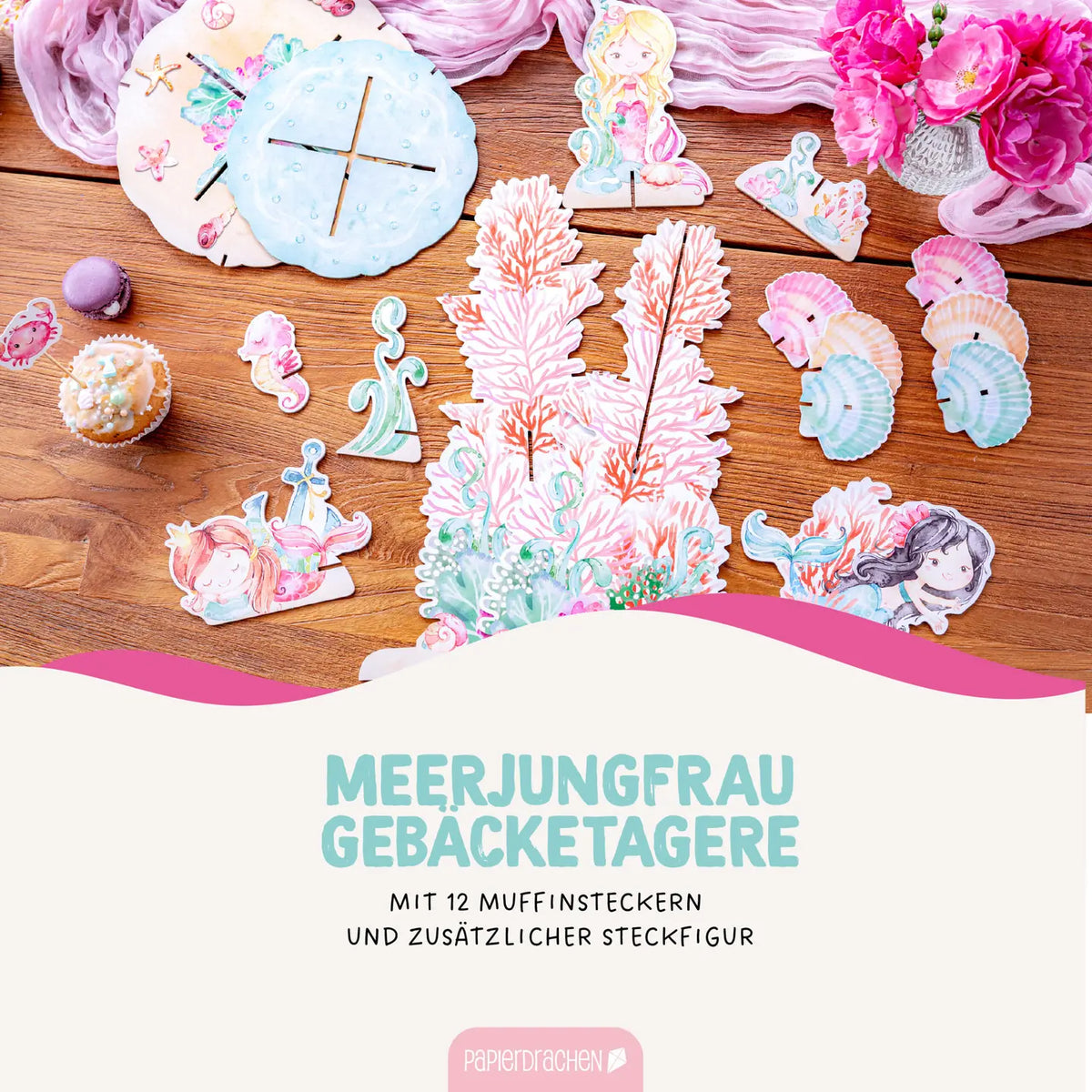 Muffin Etageren-Set Meerjungfrau