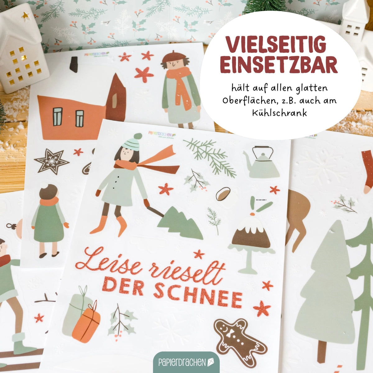 Fensteraufkleber Weihnachten Holly Jolly