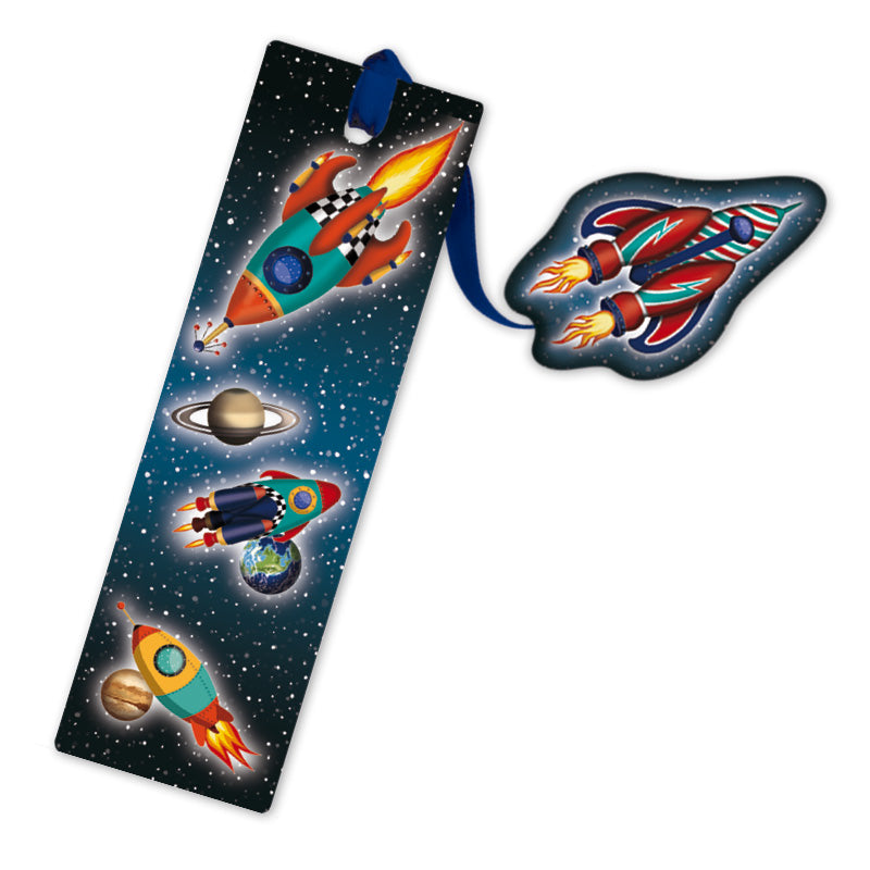 Glitzer Lesezeichen Rakete