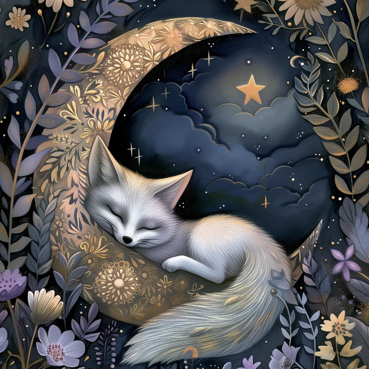 Grusskarte Moon Fuchs