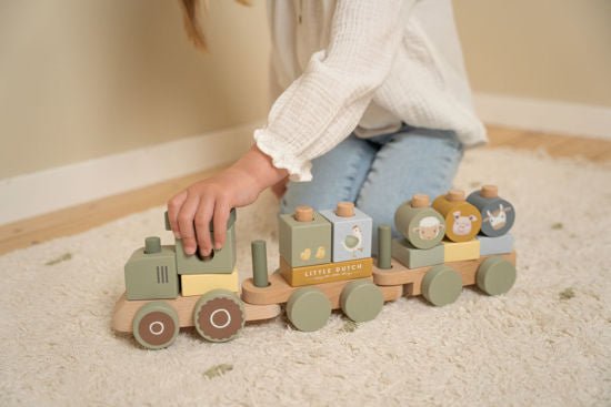 Little Dutch Eisenbahn mit Steckformen Traktor