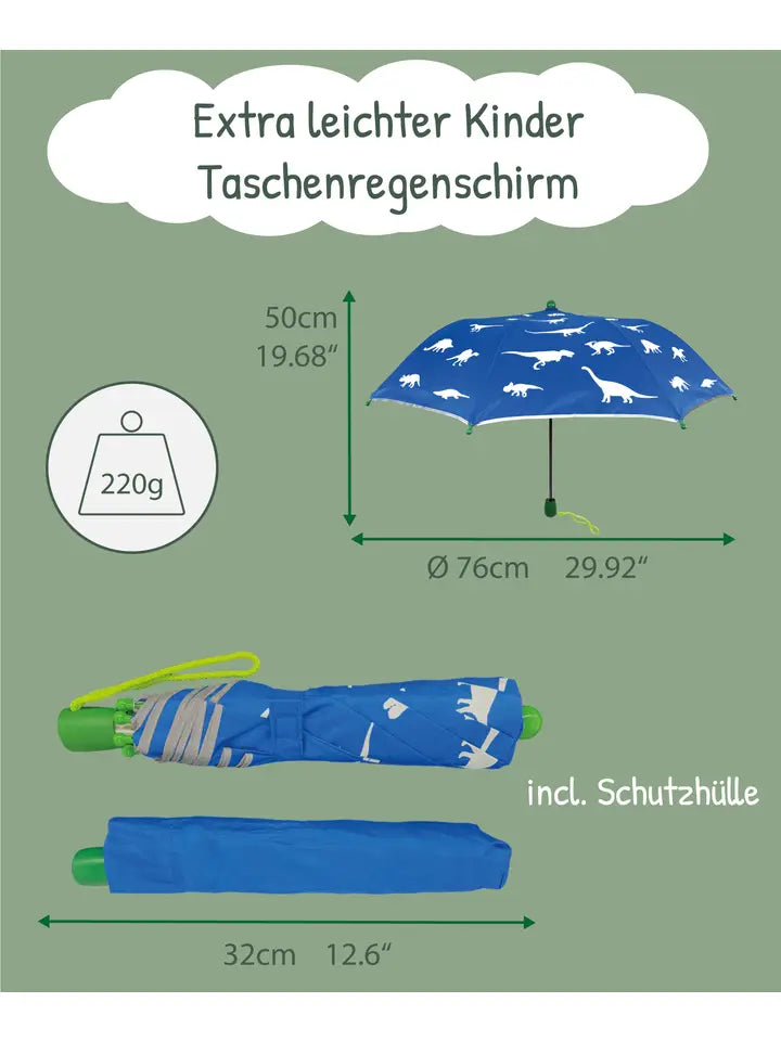 Kinder Regenschirm mit Farbwechsel Dino