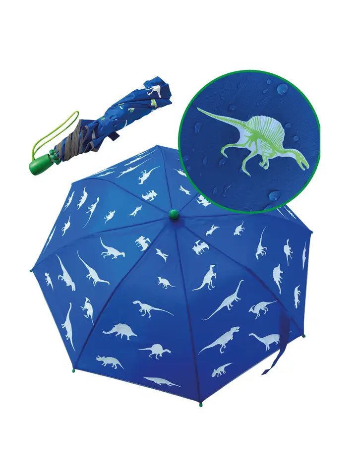 Kinder Regenschirm mit Farbwechsel Dino