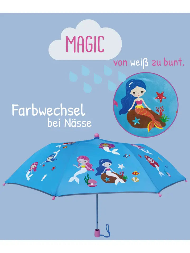 Kinder Regenschirm mit Farbwechsel Meerjungfrau
