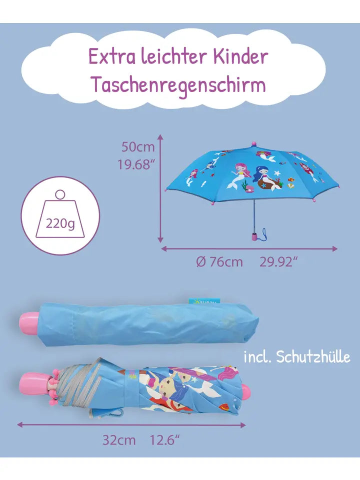 Kinder Regenschirm mit Farbwechsel Meerjungfrau