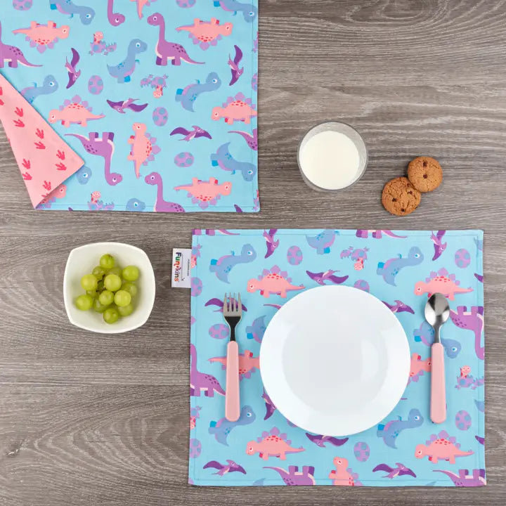 Kinder Tischset Dino Rosa