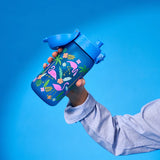 Kinder Trinkflasche Ion8 400ml mit Motiv Flamingo Blau