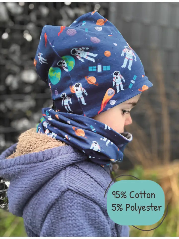 Kinder Winter Mütze & Loop Schal Astronaut