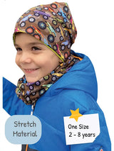 Kinder Winter Mütze & Loop Schal Monstertruck