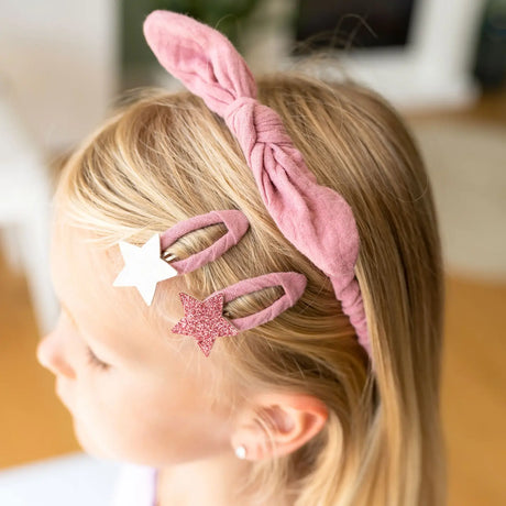 Musselin Haar-Accessoires Set Altrosa