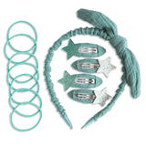 Musselin Haar-Accessoires Set Mint