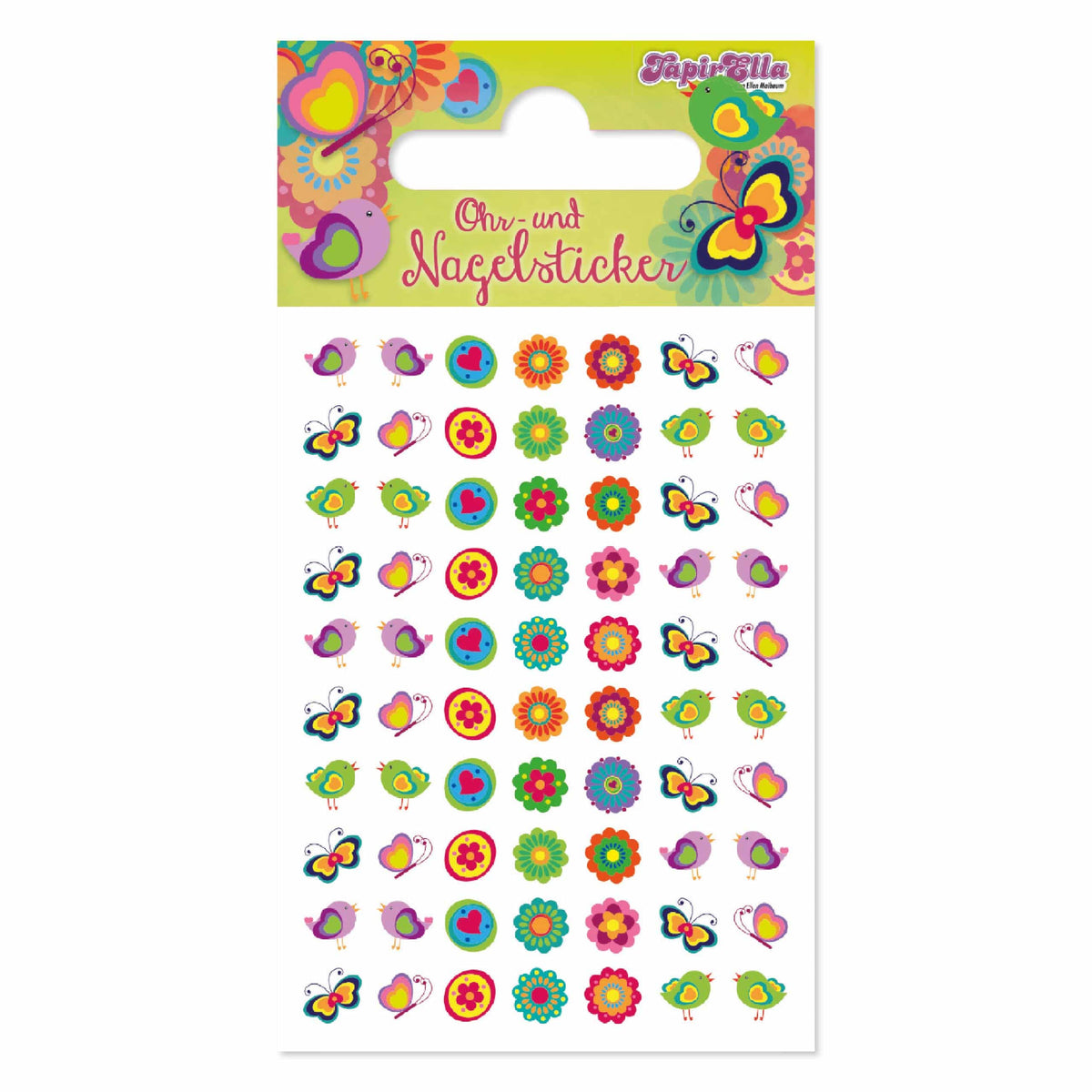 Ohr und Nagelsticker Blumen
