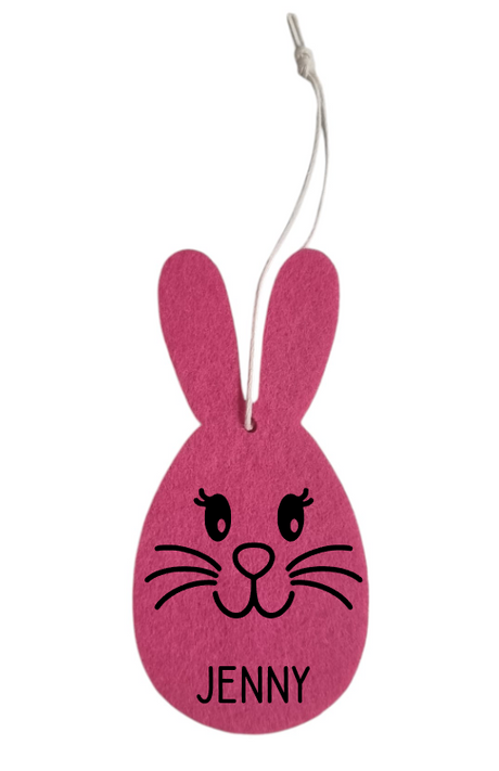 Osterhase mit Wimpern aus Filz personalisierbar