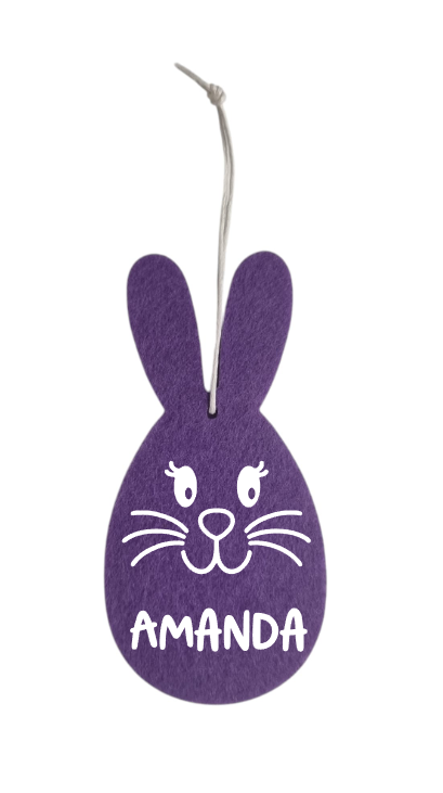 Osterhase mit Wimpern aus Filz personalisierbar
