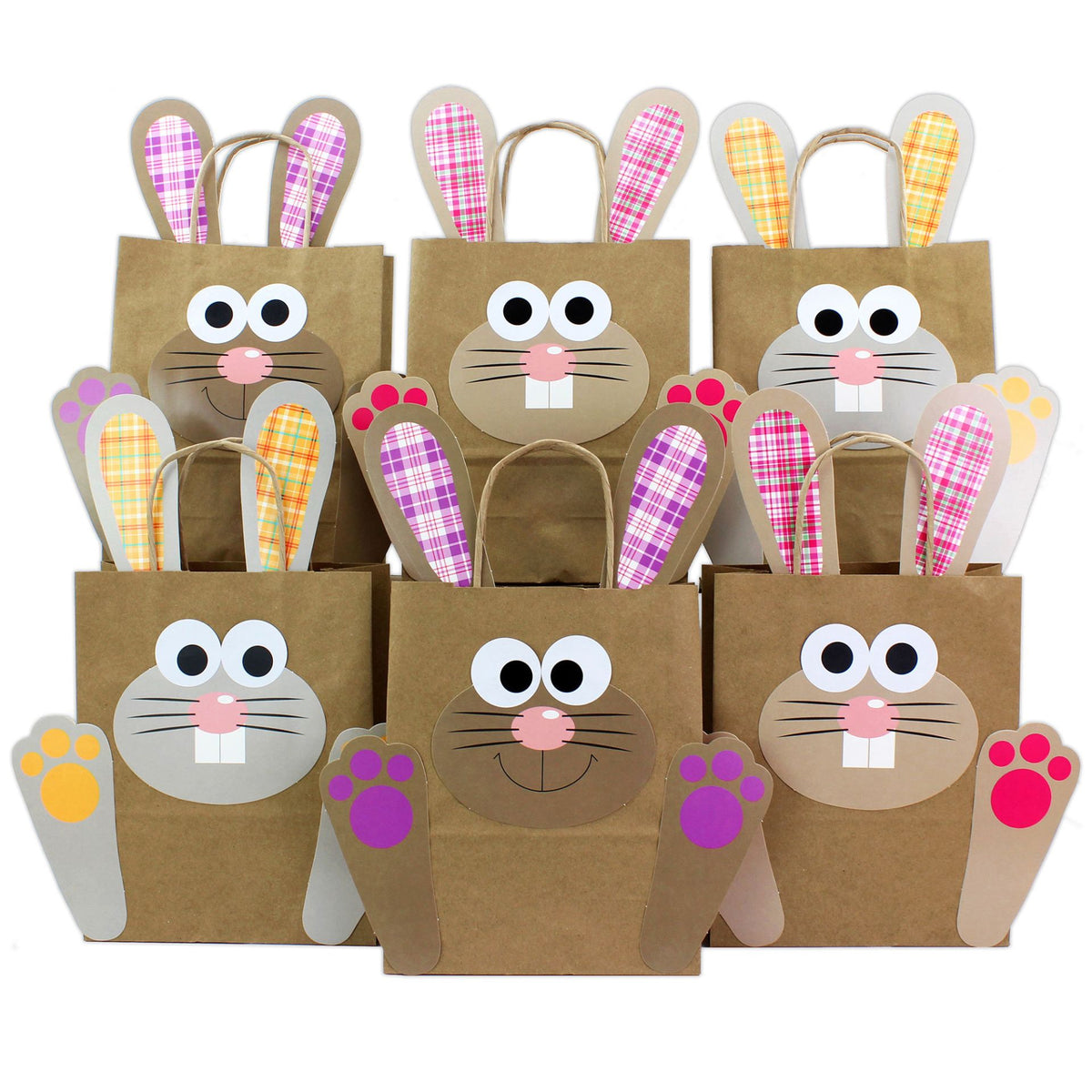 Osternest Papiertaschen Osterhasen Pink / Lila / Orange