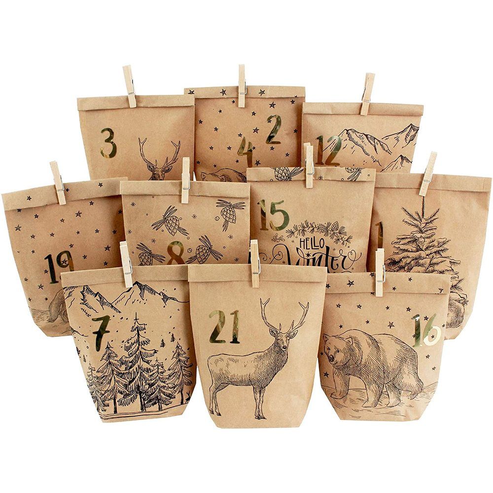 Adventskalender Cozy Christmas Braun Schwarz