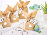 Osternest Papiertaschen Hasen mit Ponpon Weiss