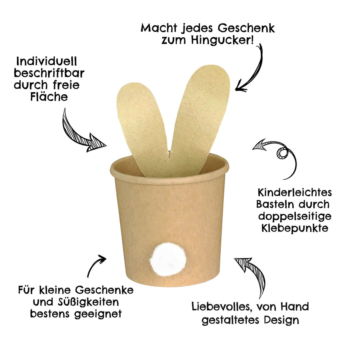 Osterbecher mit Ohren