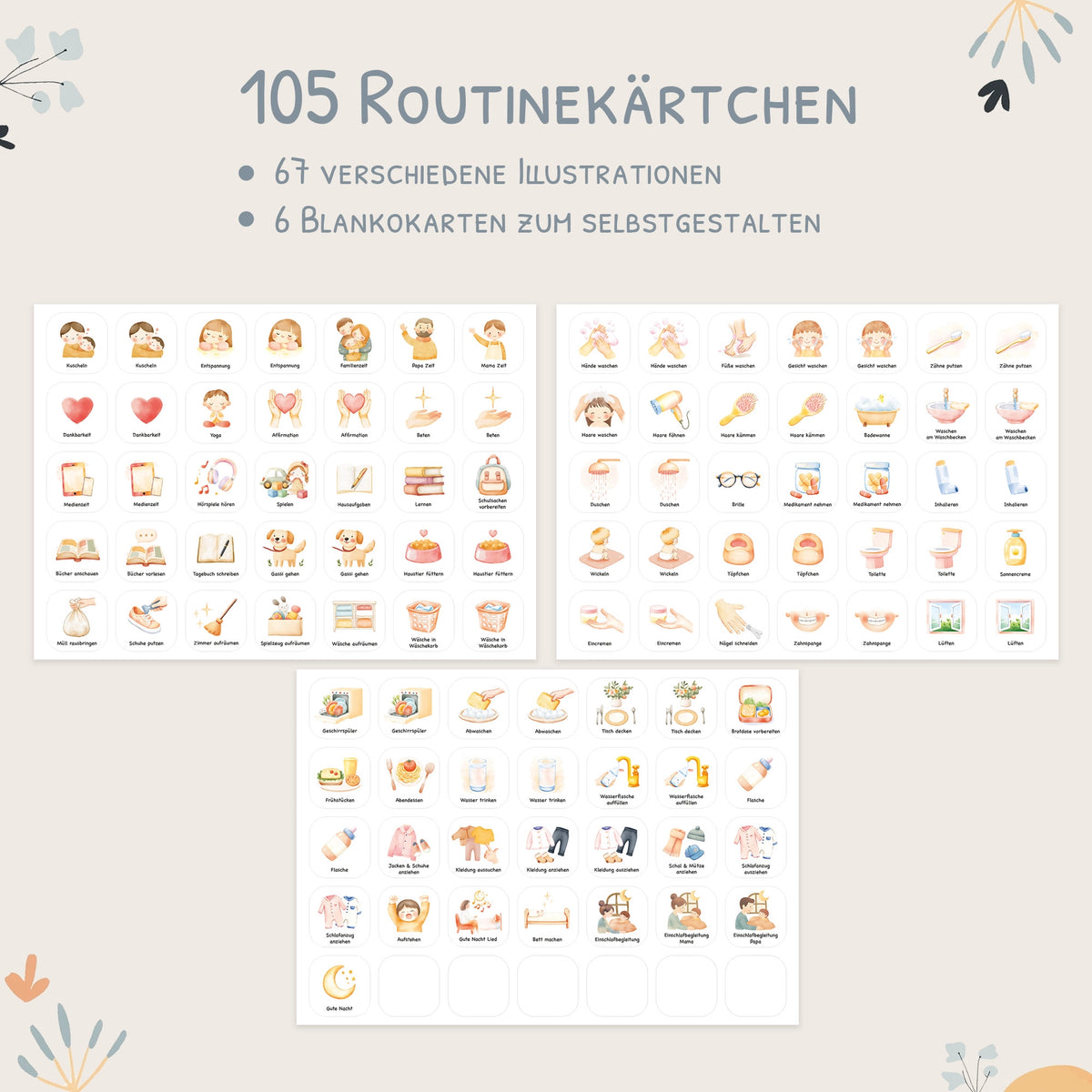 Routineplaner (Morgen & Abend) - Motiv Meerjungfrau