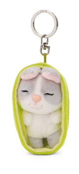 Schlüsselanhänger Plüsch Sleeping Pets Hase Grau