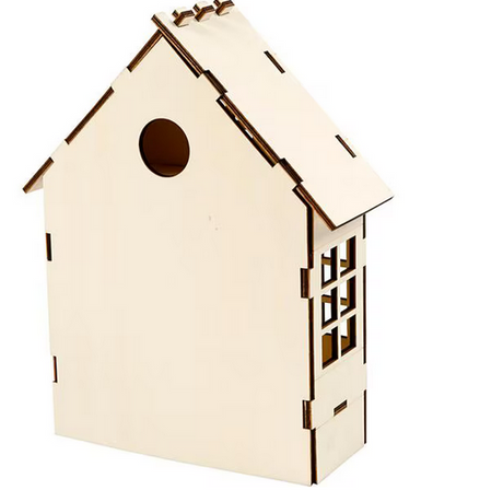 Wichtelhaus 3D aus Holz Nature