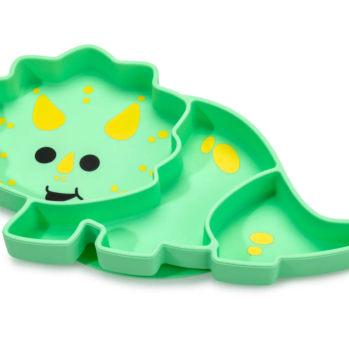 Kinder Silikonteller mit Saugnapf Dino grün