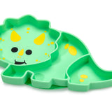 Kinder Silikonteller mit Saugnapf Dino grün