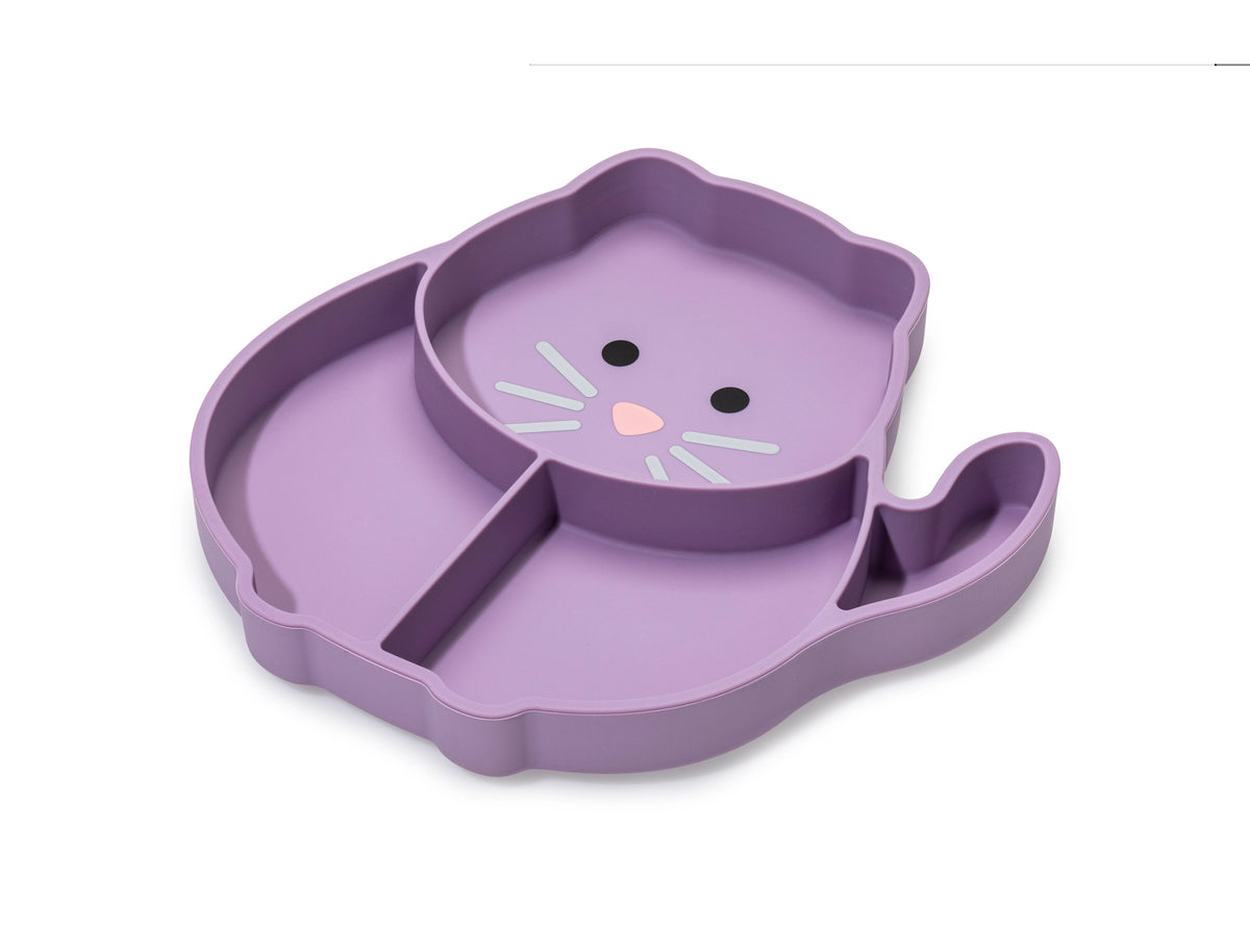 Kinder Silikonteller mit Saugnapf Katze