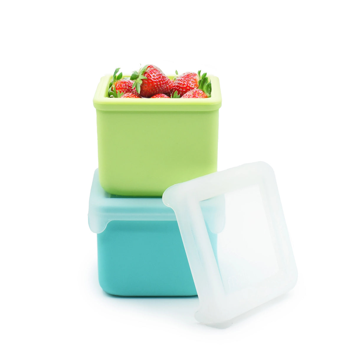 Snackbehälter XL aus Silikon Blau / Grün