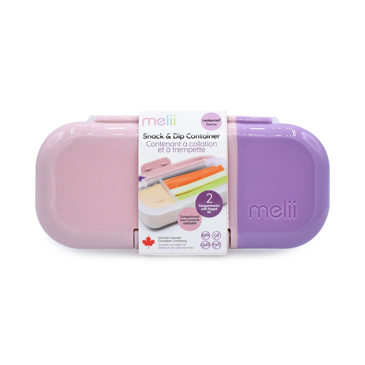 Znünibox Snackbox mit Dippebhälter Lila