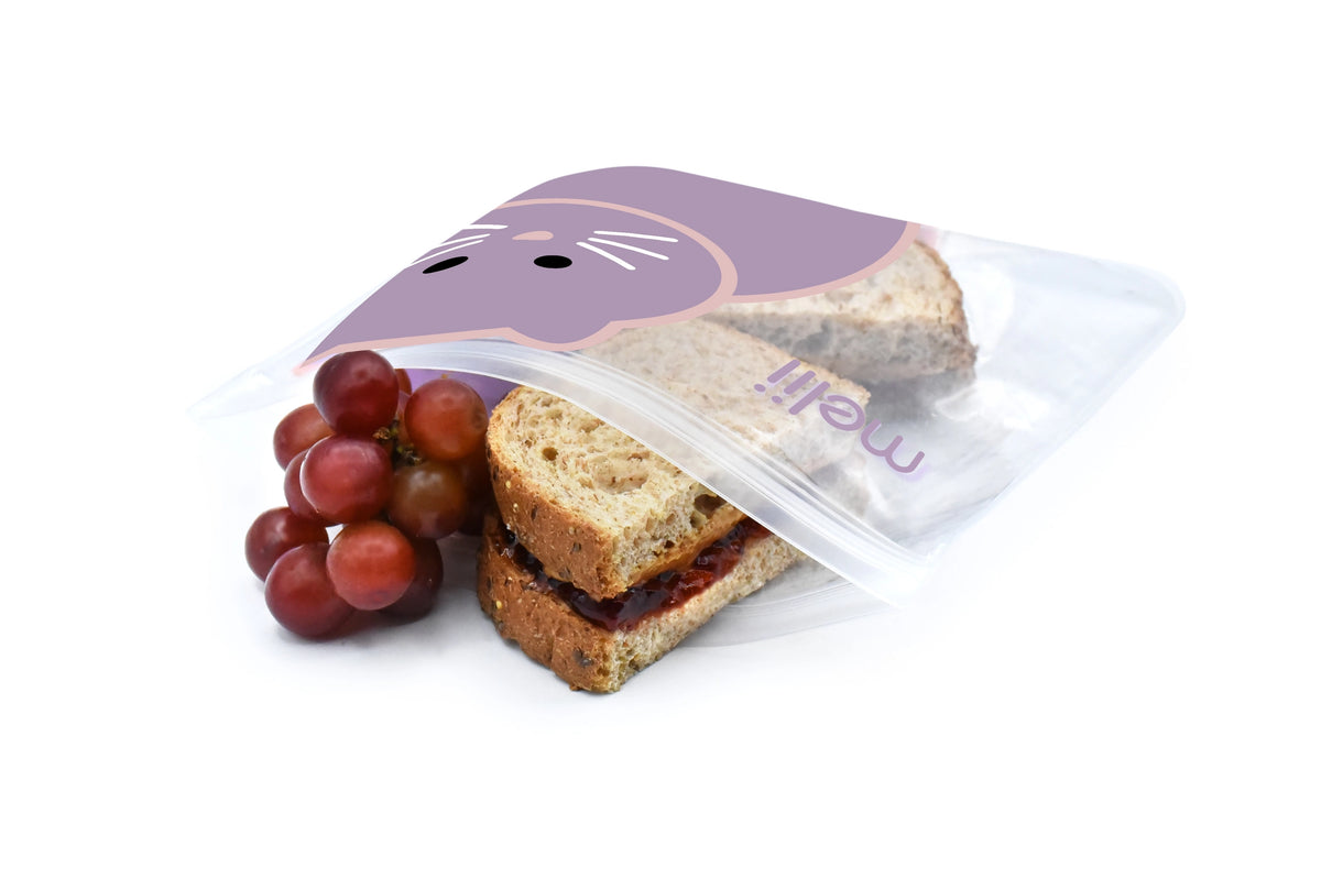 Lunchbag & Snackbeutel wiederverwendbar 2er Set Katze
