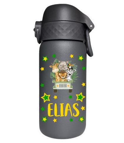 Kinder Edelstahl Trinkflasche Ion8 400ml Dunkelgrau